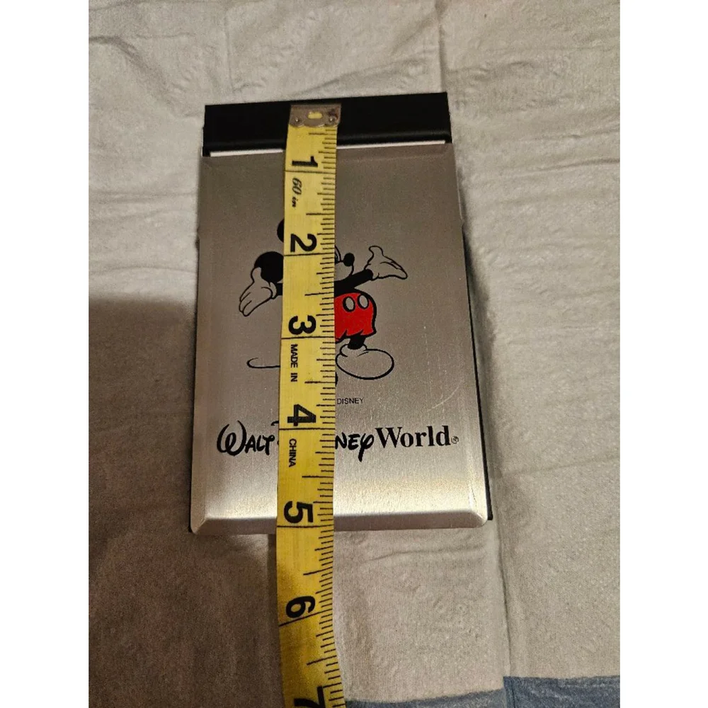 Vintage Mickey Mouse Walt Disney World Desk Memo Pad Silver Black